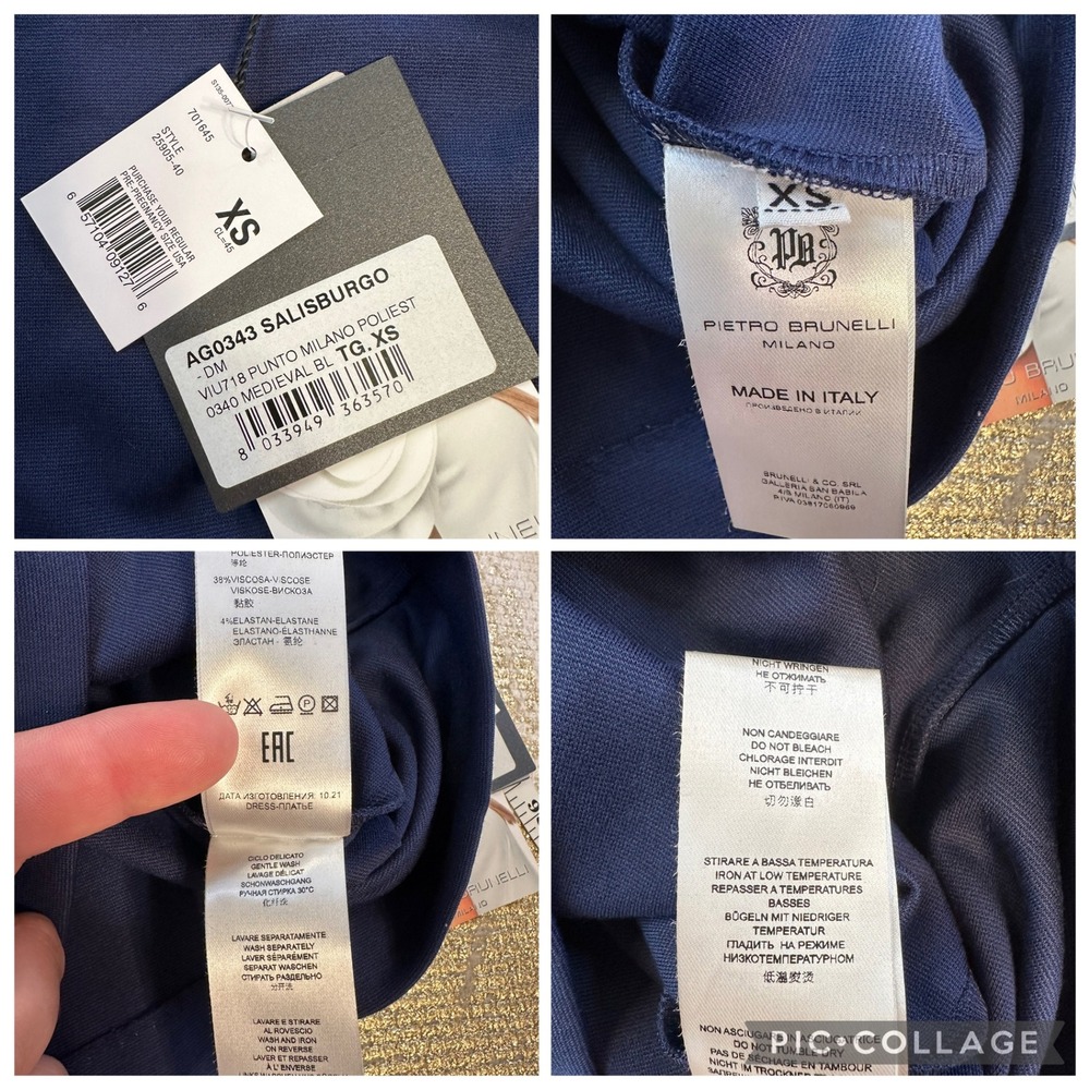 PIETRO BRUNELLI Milano Maternity Navy Salisburgo Dress NWT | Size XS | Italy - Picture 13 of 15